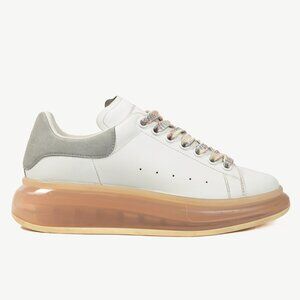 Alexander McQueen White Oversized Clear-Sole Lace-Up Sneakers